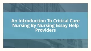 an introduction to critical care nursing