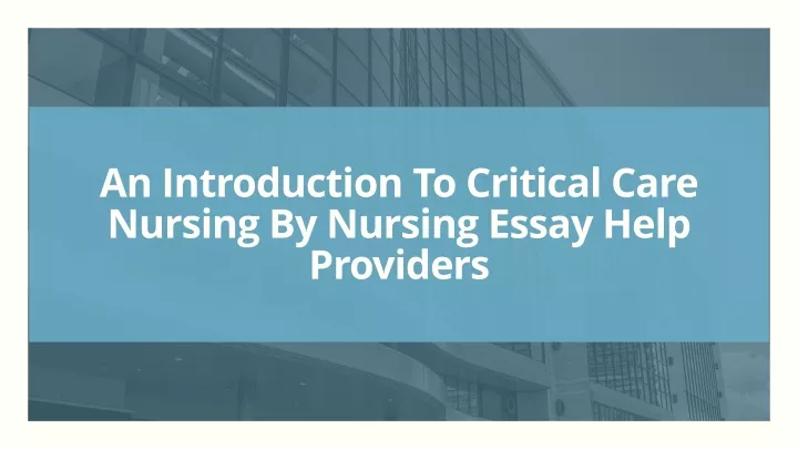 an introduction to critical care nursing