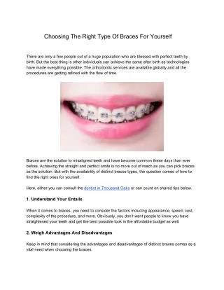 choosing the right type of braces for yourself