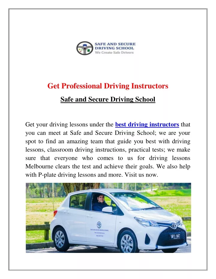 get professional driving instructors