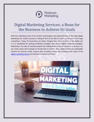 Digital Marketing Services: A Boon for the Business to Achieve Its Goals