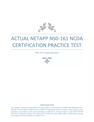 actual netapp ns0 161 ncda certification practice
