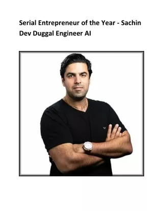Serial Entrepreneur of the Year - Sachin Dev Duggal Engineer AI