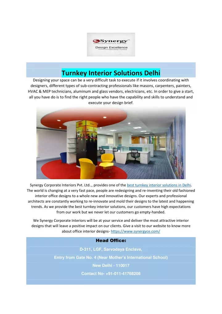 turnkey interior solutions delhi designing your