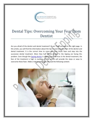 Dental Tips: Overcoming Your Fear from Dentist
