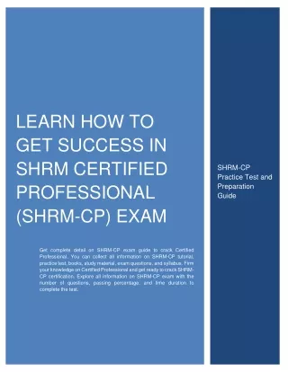 learn how to get success in shrm certified