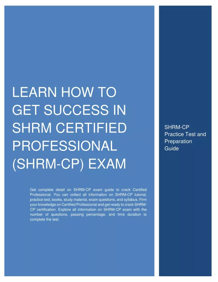 learn how to get success in shrm certified