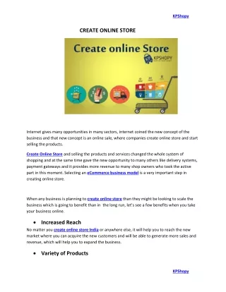 create online store