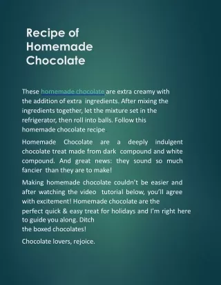 how to made homemade chocolate