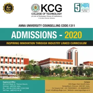 KCG College Admission Brochure 2020