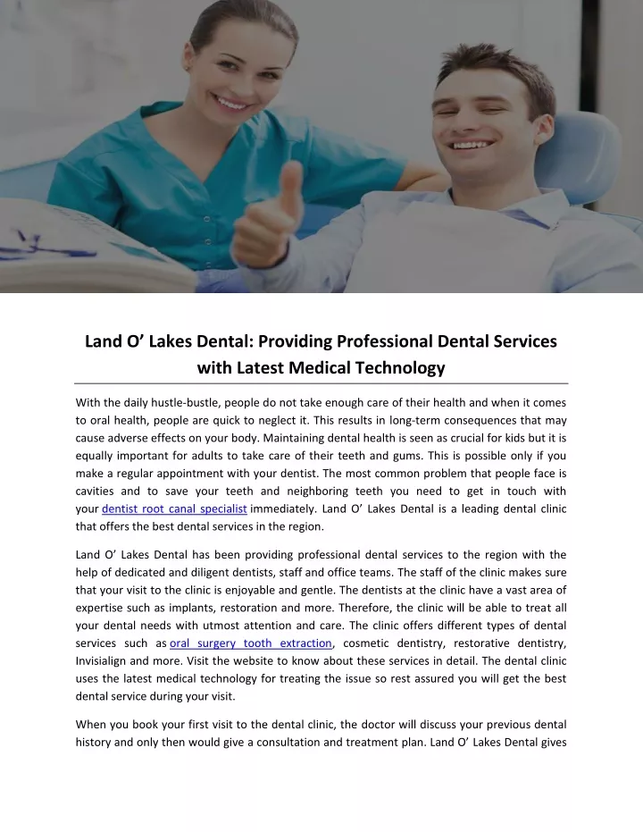 land o lakes dental providing professional dental