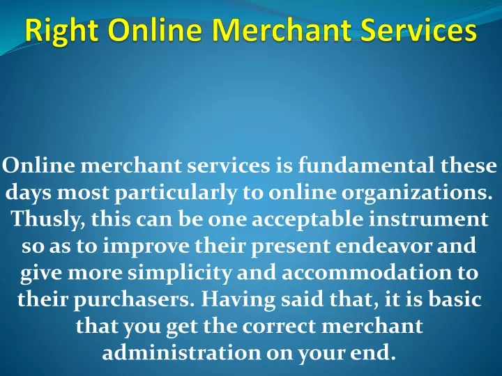right online merchant services