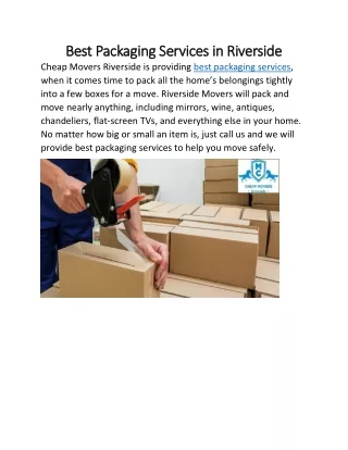 Best Packaging Services in Riverside