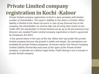 Private limited Company registration