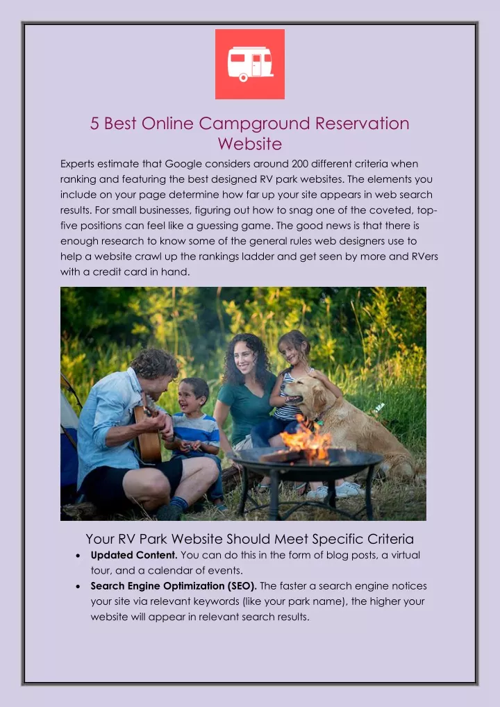 5 best online campground reservation website