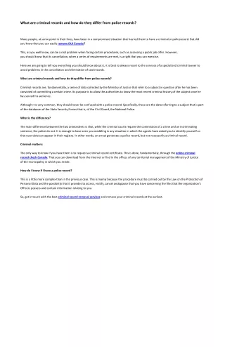 what are criminal records and how do they differ