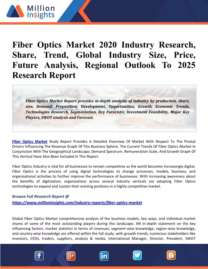 fiber optics market 2020 industry research share