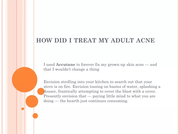 how did i treat my adult acne
