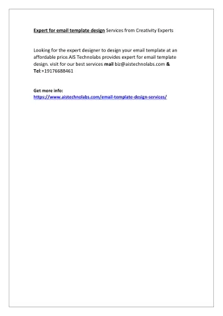expert for email template design services from