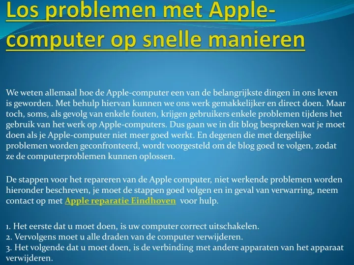 los problemen met apple computer op snelle manieren