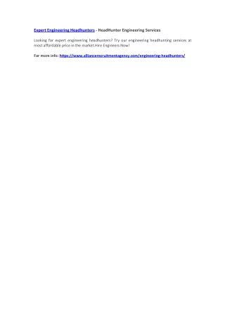 expert engineering headhunters headhunter