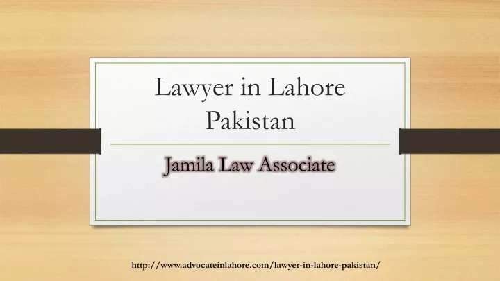 lawyer in lahore pakistan