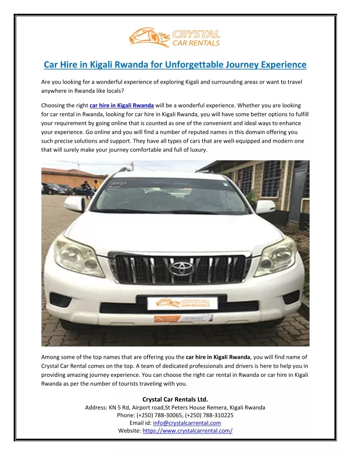 car hire in kigali rwanda for unforgettable
