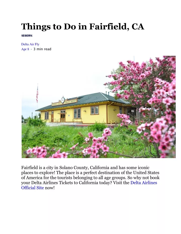 things to do in fairfield ca