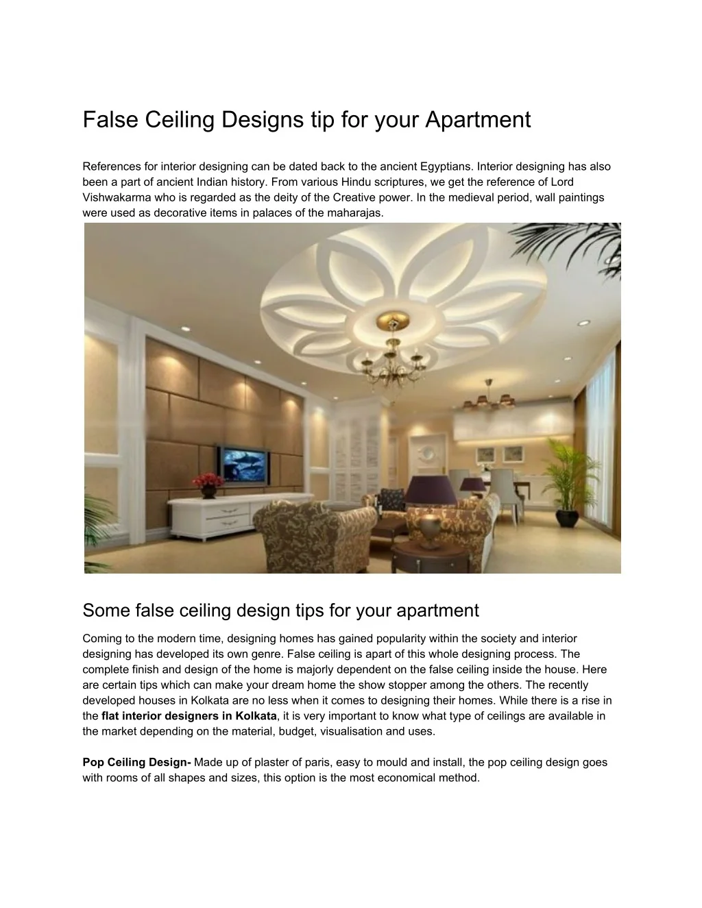 PPT - False Ceiling Designs tip for your Apartment PowerPoint ...