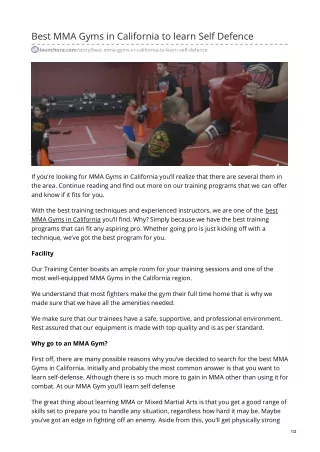 best mma gyms in california to learn self defence