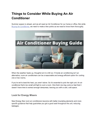 things to consider while buying