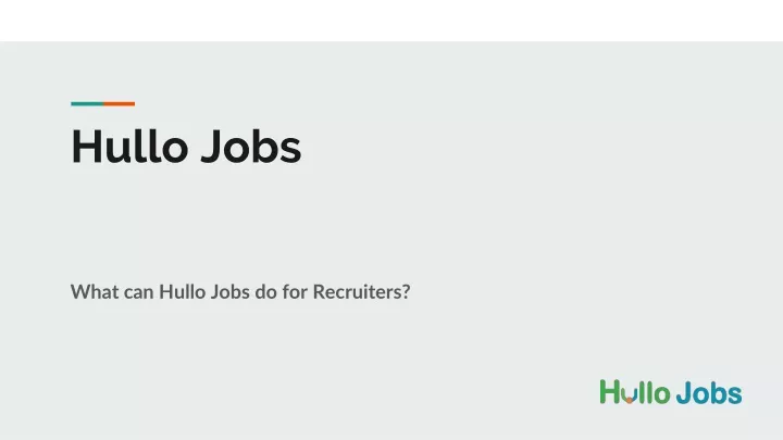 hullo jobs