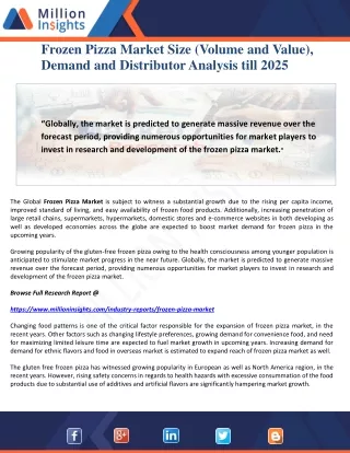 frozen pizza market size volume and value demand