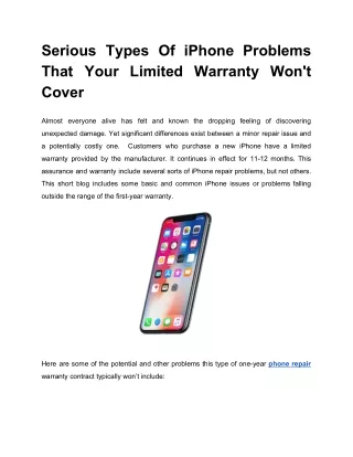 Serious Types Of iPhone Problems That Your Limited Warranty Won't Cover