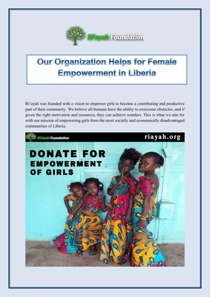 our organization helps for female empowerment
