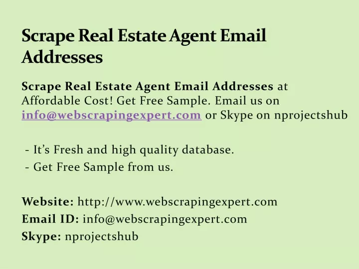 scrape real estate agent email addresses