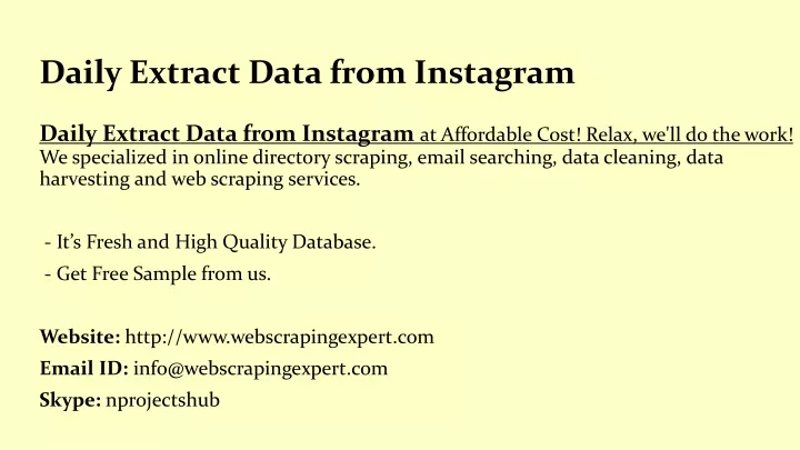 daily extract data from instagram