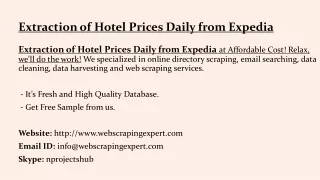 extraction of hotel prices daily from expedia