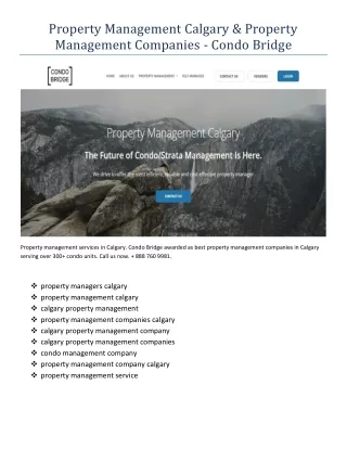 property management calgary property management
