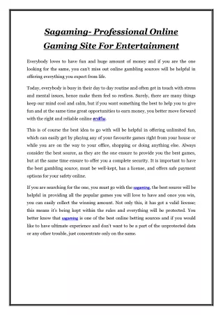 sagaming professional online