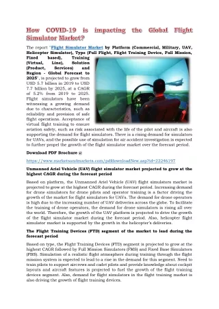 the report flight simulator market by platform