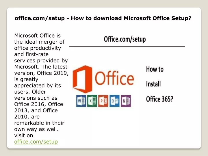 office com setup how to download microsoft office