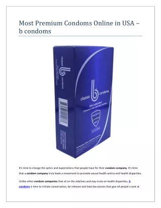 Most Premium Condoms Online in USA – b condoms