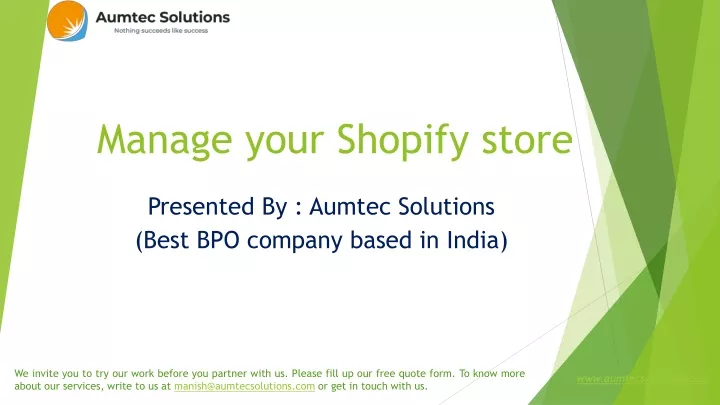 manage your shopify store