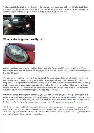 LED vs Xenon HID Headlights