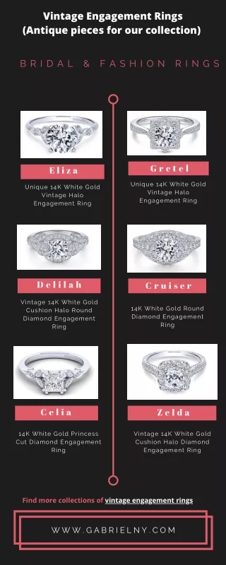 Vintage Engagement rings at Gabriel & Co | Antique Rings