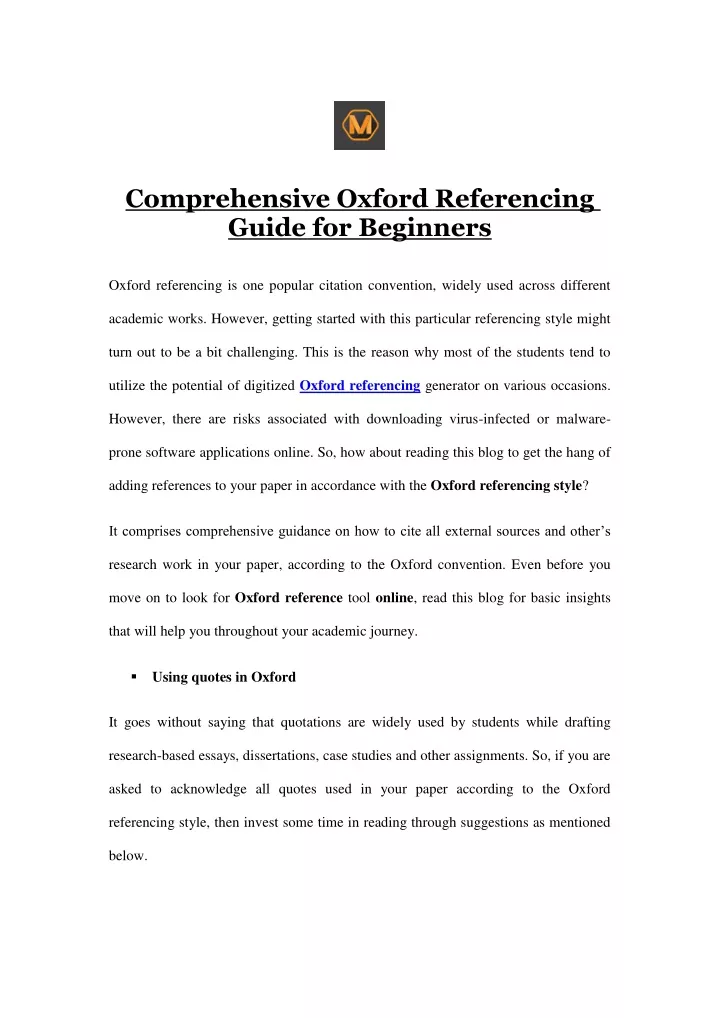 comprehensive oxford referencing guide
