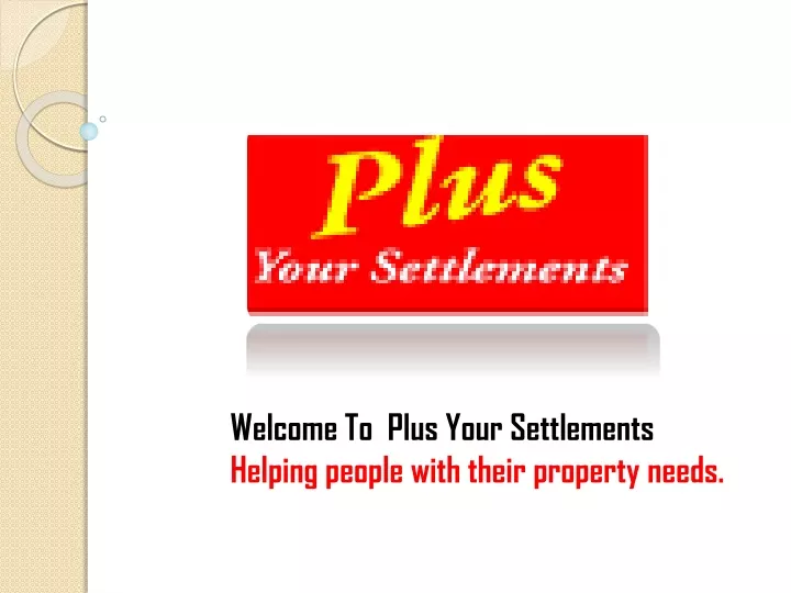 welcome to plus your settlements helping people
