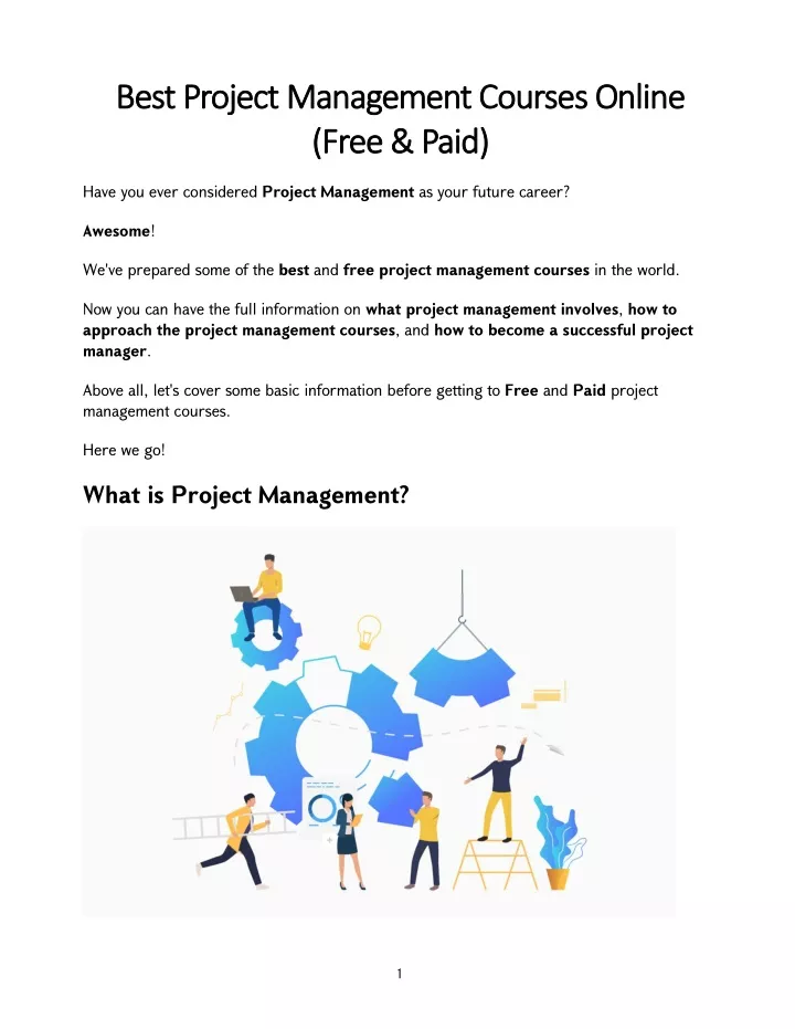 best project management courses online best