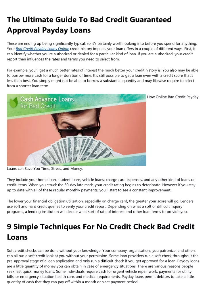 the ultimate guide to bad credit guaranteed